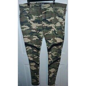 Switch Remarkable Mens Camo Moto Jeans 40x32 Slim Taper Biker Y2K Pants